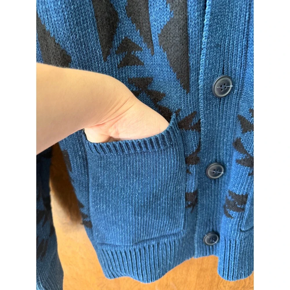 Lucky Brand x Yellowstone sz L Heavy Warm Button Front Knit Sweater Southwestern